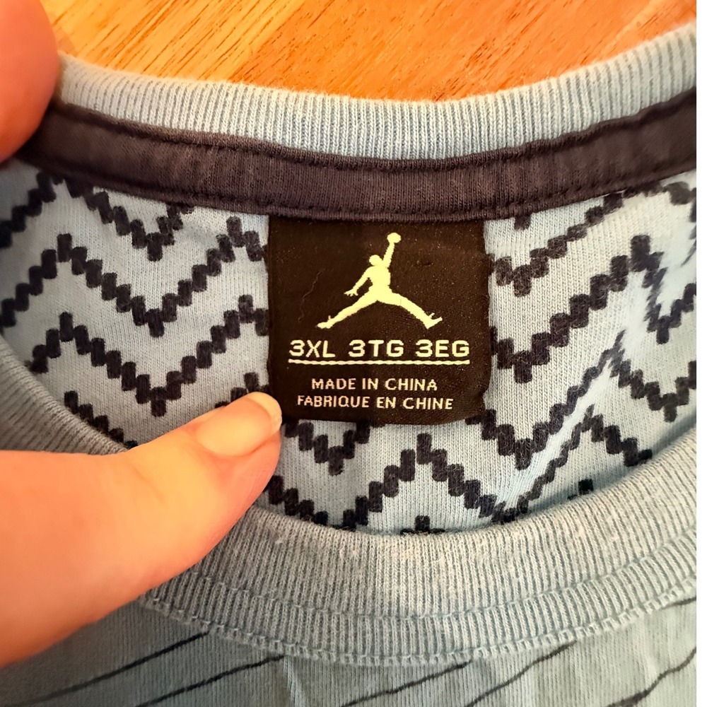 Nike Jordan Jumpman 3XL French‎ Blue Wave Print Pocket Tee Sporty Casual NWOT - Picture 3 of 6